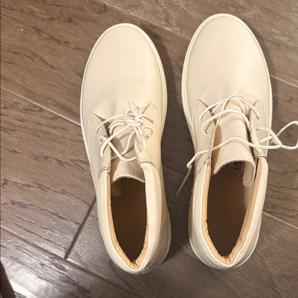 Men's Cream Leather Shoes